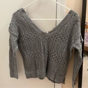 Gray Hollister V neck sweater